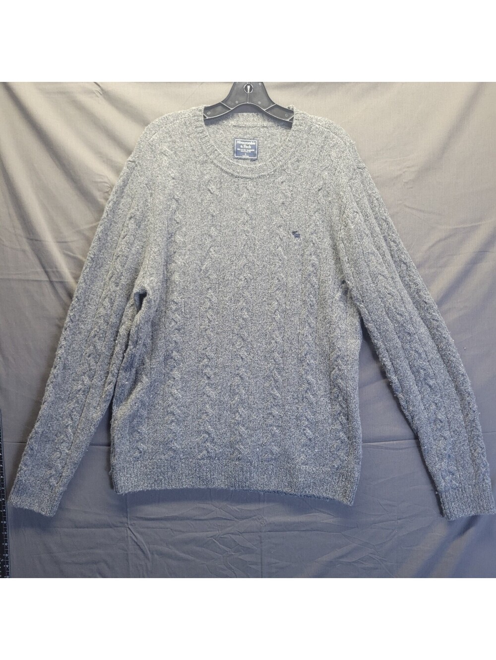 Vintage Abercrombie & Fitch Sweater Men's Large Wool Chunky Cable Knit